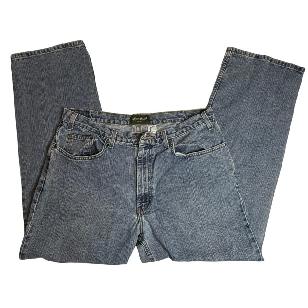 Eddie Bauer Jeans Mens 36 Blue Original Fit Straight Leg Cotton Denim Med Wash